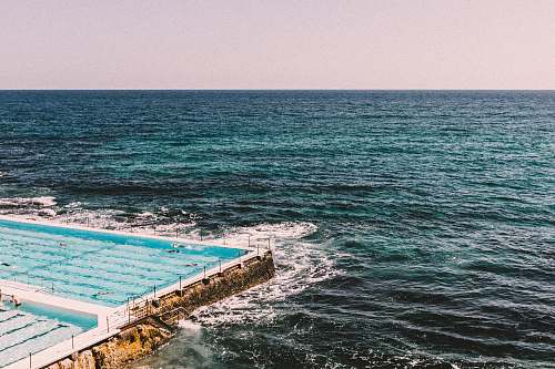 bondi beach aerial photography of body of water water